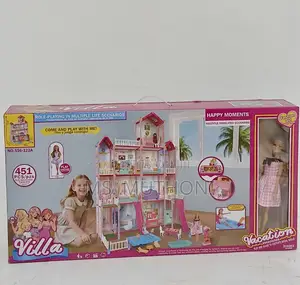 Big Size 451-Piece Diy Villa Doll House Playset