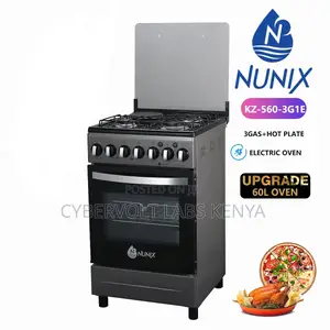 New Nunix 3 Gas + 1 Electric Cooker 60l Oven (Kz-560-3g1e)