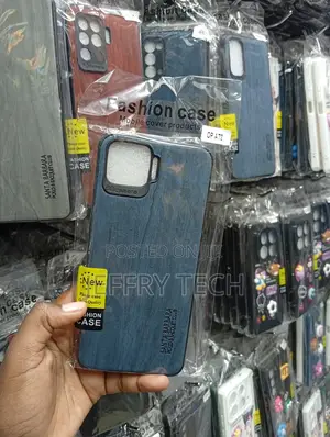 Oppo A73 Tree-Bark Texture Finish in Navy Blue Cover