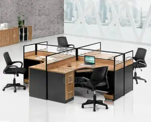 Office Workstation : Curved 4-Seater Workstation
