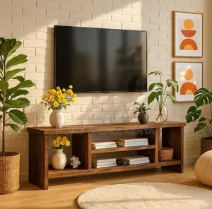 Tv Stand: Mahogany Open Storage Media Unit