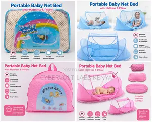 Portable Baby Net Bed With Mattress Pillow