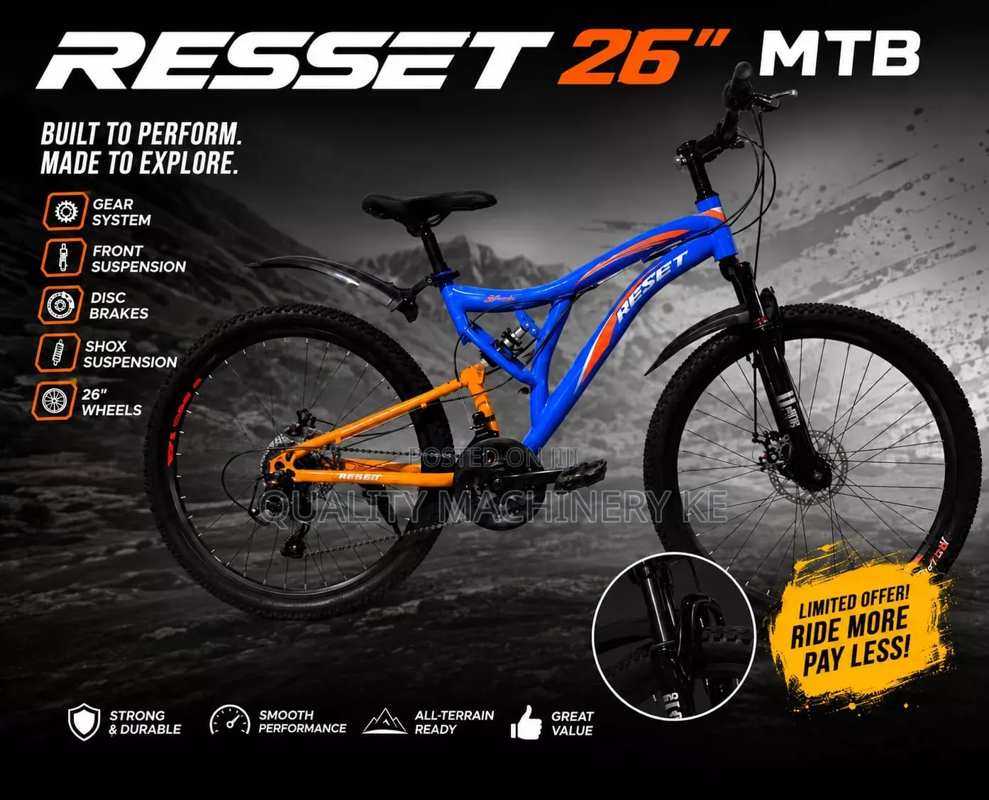 User Friendly 26" Resset Bicycle /Mountain Bike