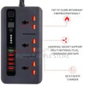 Smart Power Extension Socket 3plug 5 Usb 1 Pd20w-