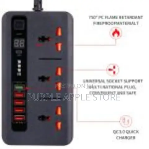 Smart Power Extension Socket 3plug 5 Usb 1 Pd20w-