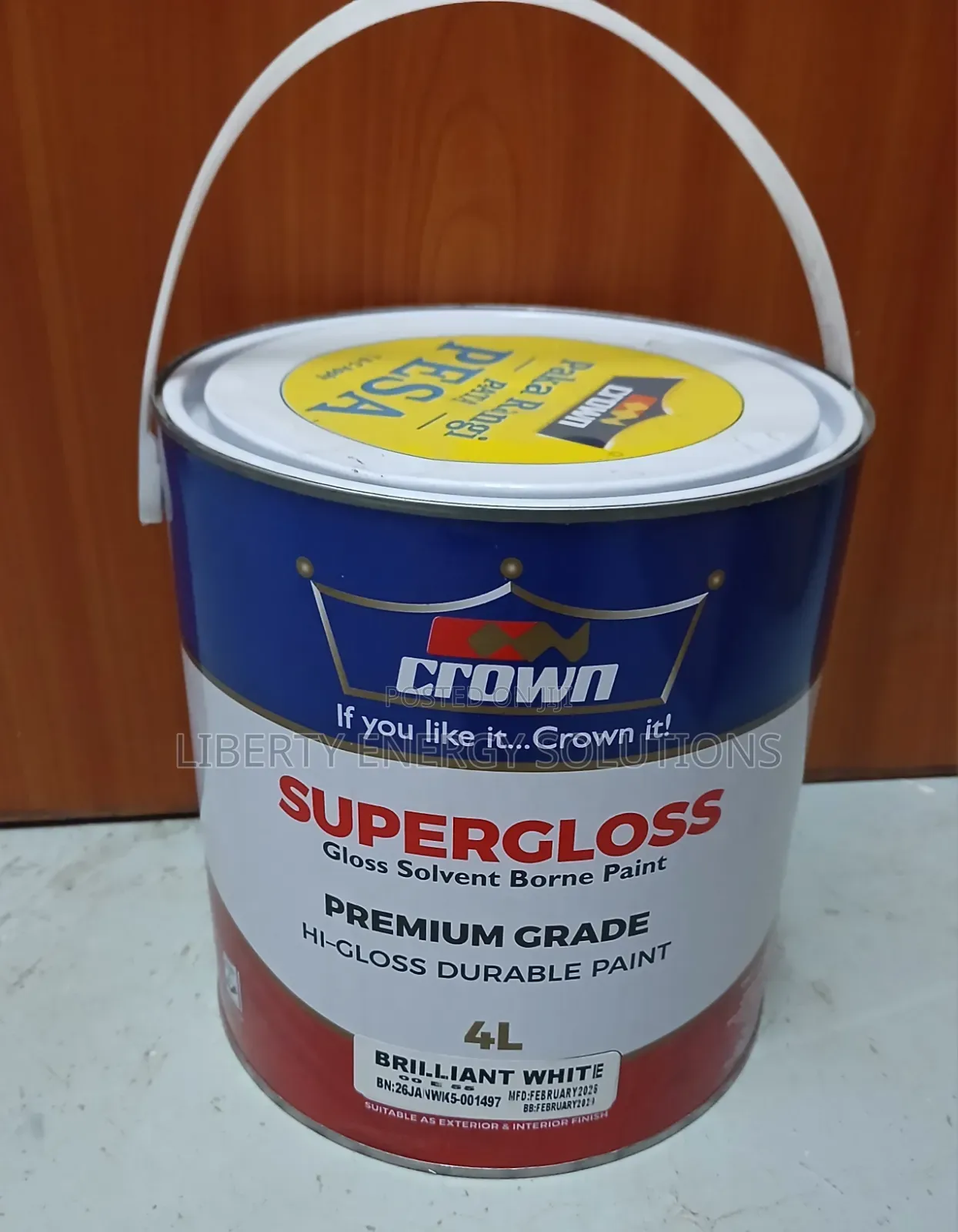 Crown Supergloss Brilliant White 4litres