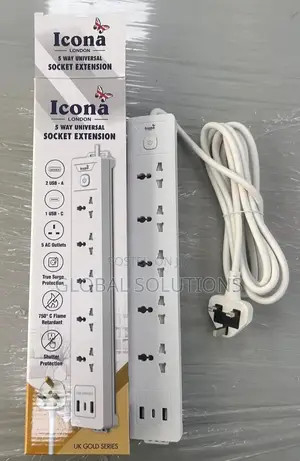 5m Extension With Surge Control and High Watts 3usb Ports for Charging