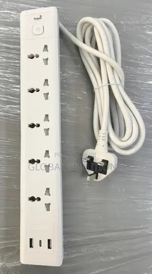 Icona London 3-Way Universal Extension Power Strip in White
