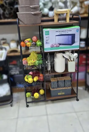 4-tier Kitchen Storage Shelf Rack With High Display Shelf