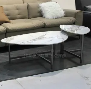 Coffee Table: Special Shape Nesting Table With Executive Marble Top
