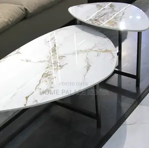 Coffee Table: Special Shape Nesting Table With Executive Marble Top