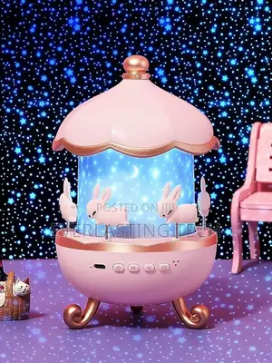 6-Theme Rotating Bunny Carousel Night Light