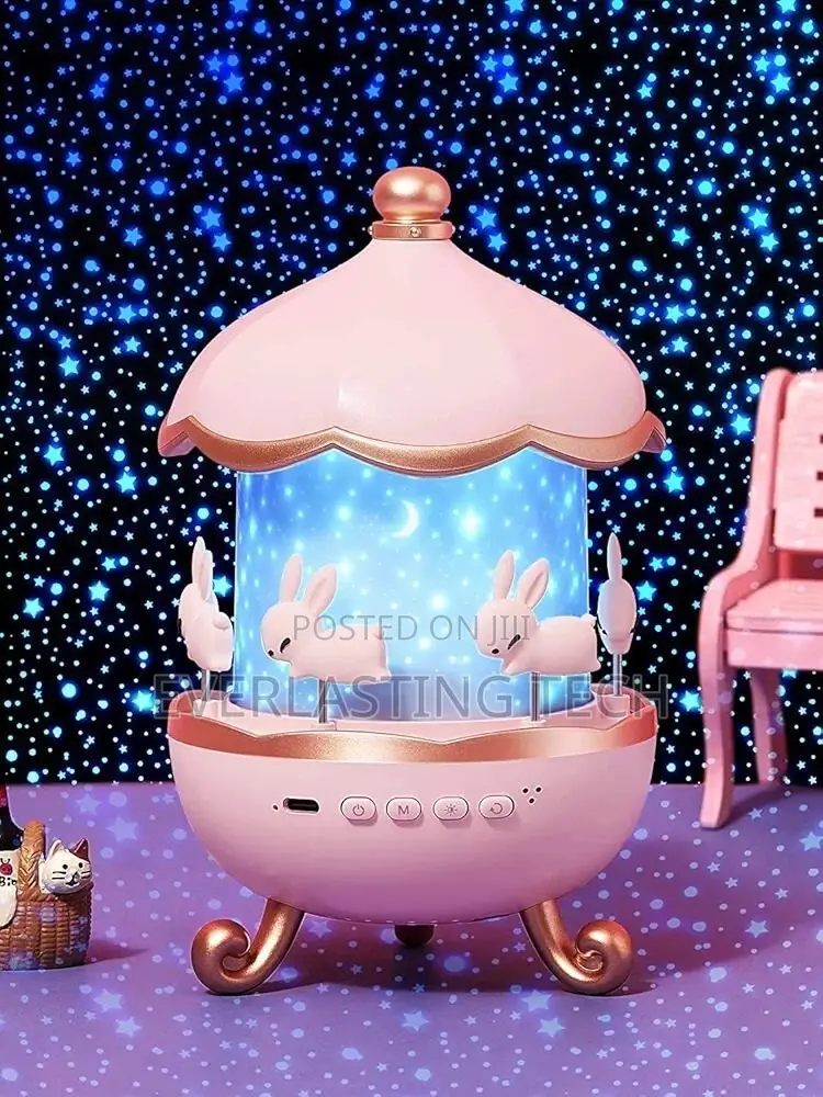 6-Theme Rotating Bunny Carousel Night Light