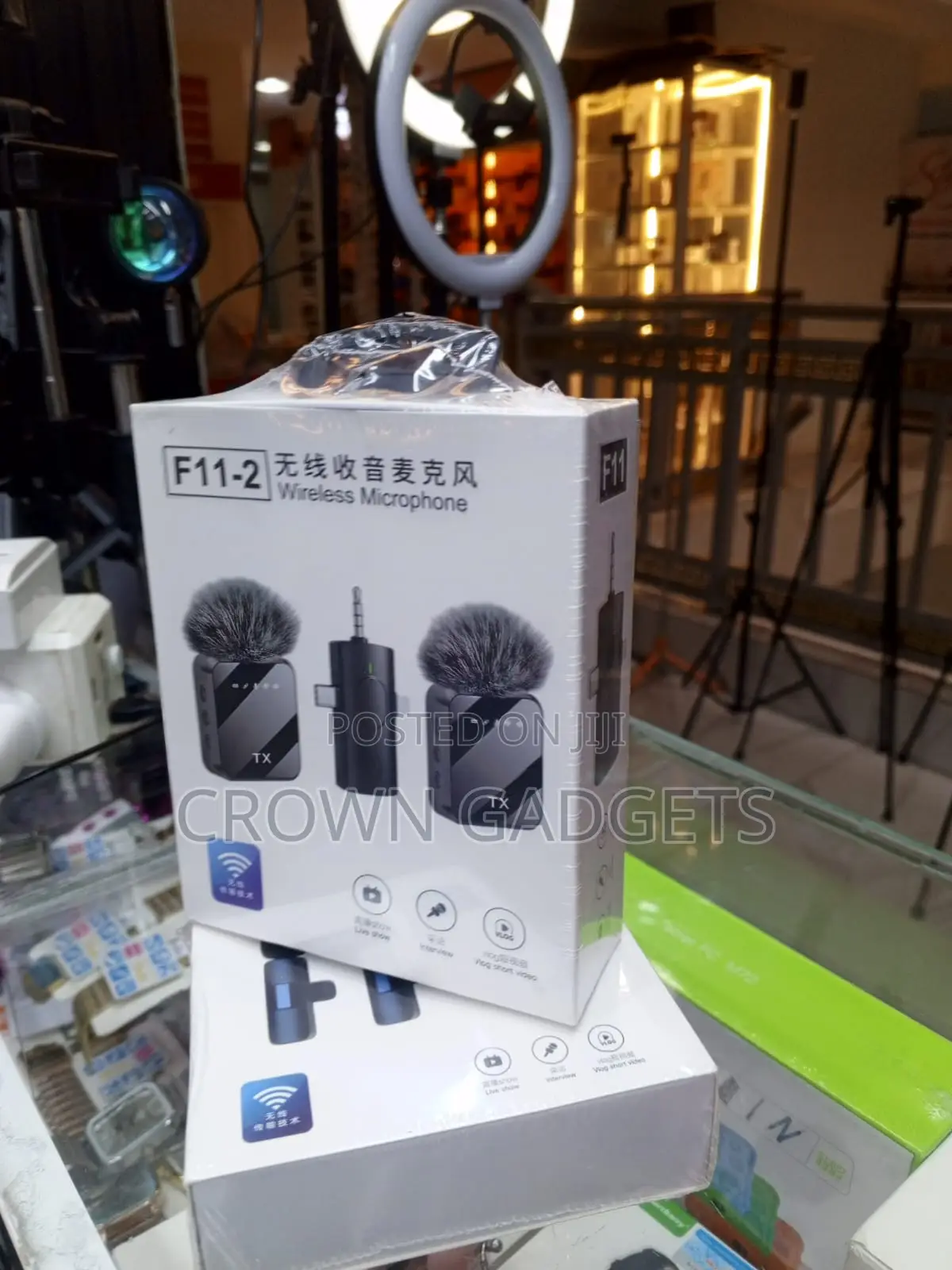F11-2 3 in 1 Wireless Microphone for iPhone Android Camera