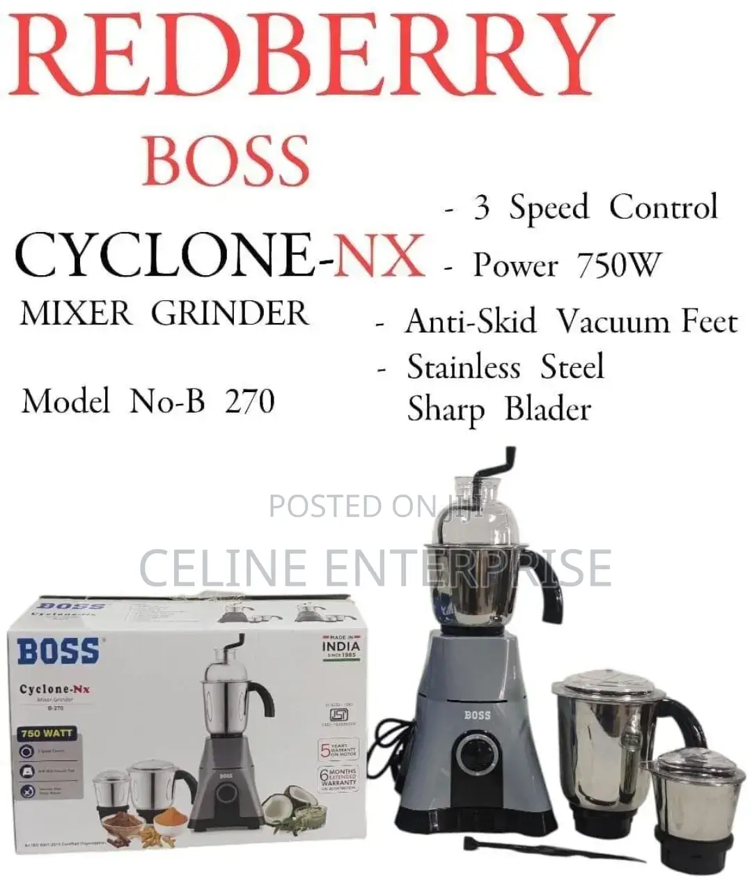 ""Redberry"" " Boss " Premium Range of Blender