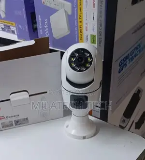 Dual Lens Bulb PTZ Camera 360° Wifi Security CCTV With V380 Pro App