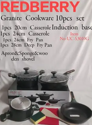 Redberry Premium Range Non-Stick Cookware Set -Induction Base 10pcs