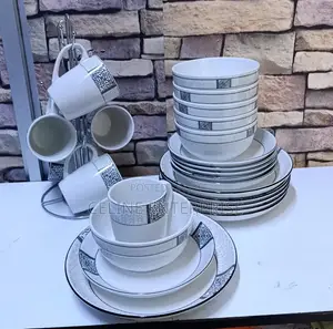 *24 PCS Stylish Opal Dinnerset*
*~6 Plates,Side Plates,Bowls and Cups