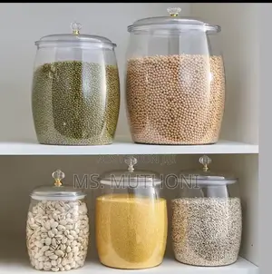 5 PCS Clear, Acrylic Pantry Jars