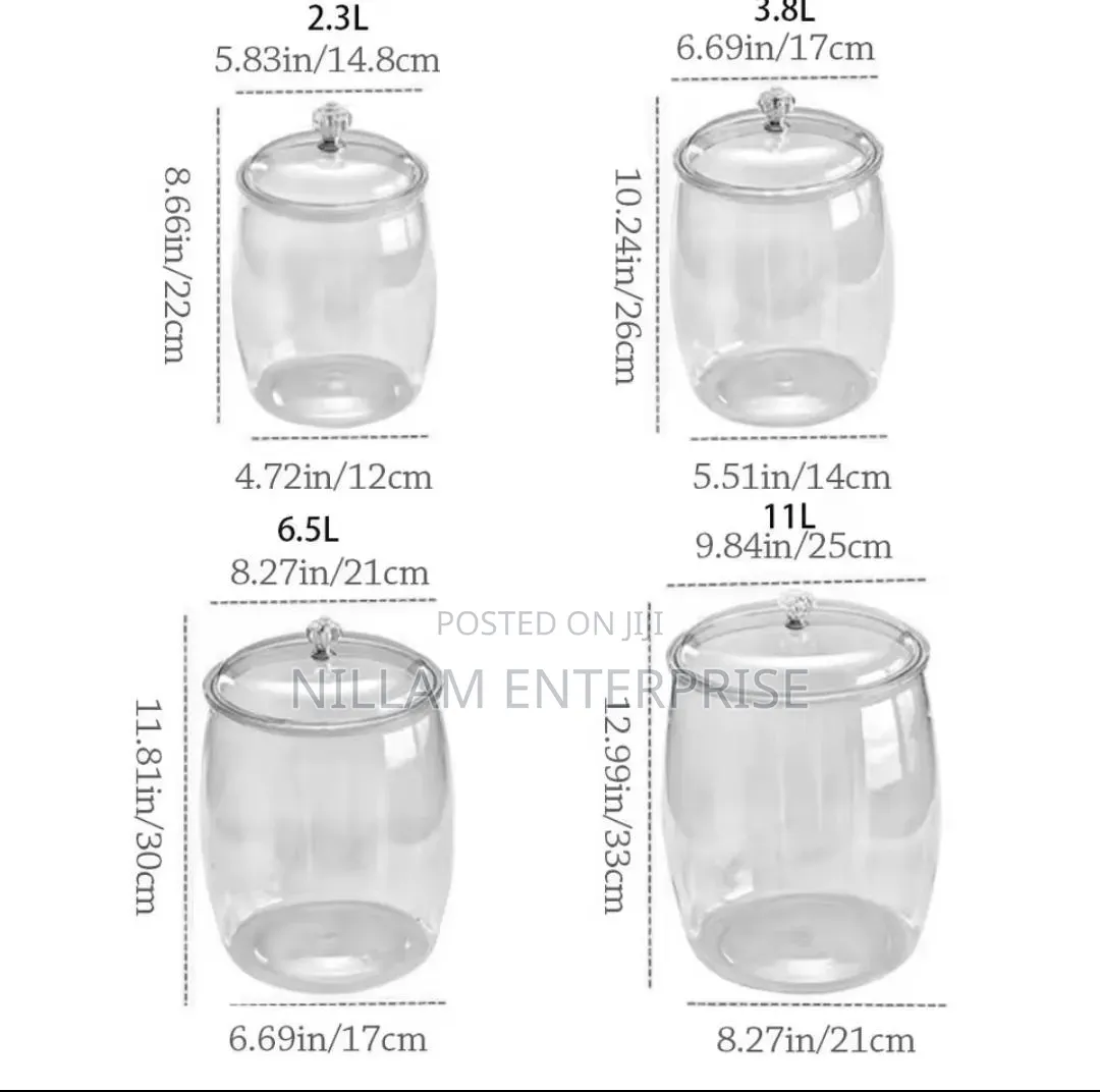 5 in 1 Airtight Acrylic Storage Containers
