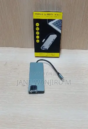 8-in-1 Type-C Hub With Ethernet, Hdmi Usb 3.0 Ports
