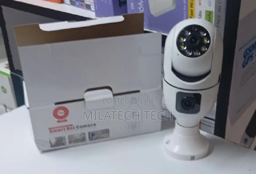Dual Lens Bulb Camera PTZ Wifi Motion Detection Security Camera