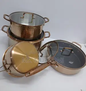 Gold Brushed 8 PCS Heavy Stainless Steel Cookware Set