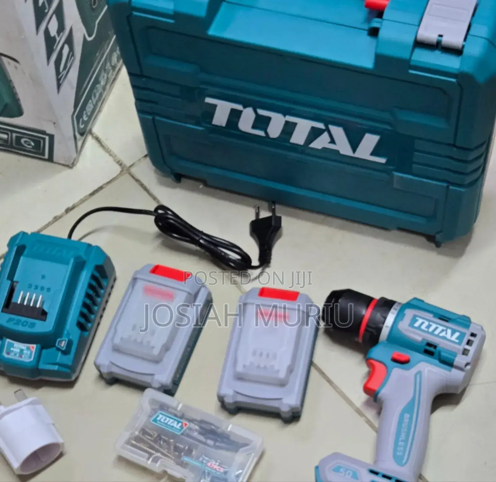 Portable Cordless 20v Drill Set With Charger, Batteries Tool Box