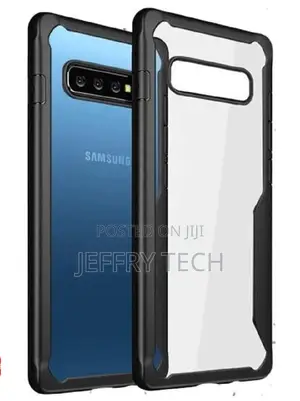 Shock Resistant Back Cover Case for Samsung Galaxy S10 Plus (B Black)