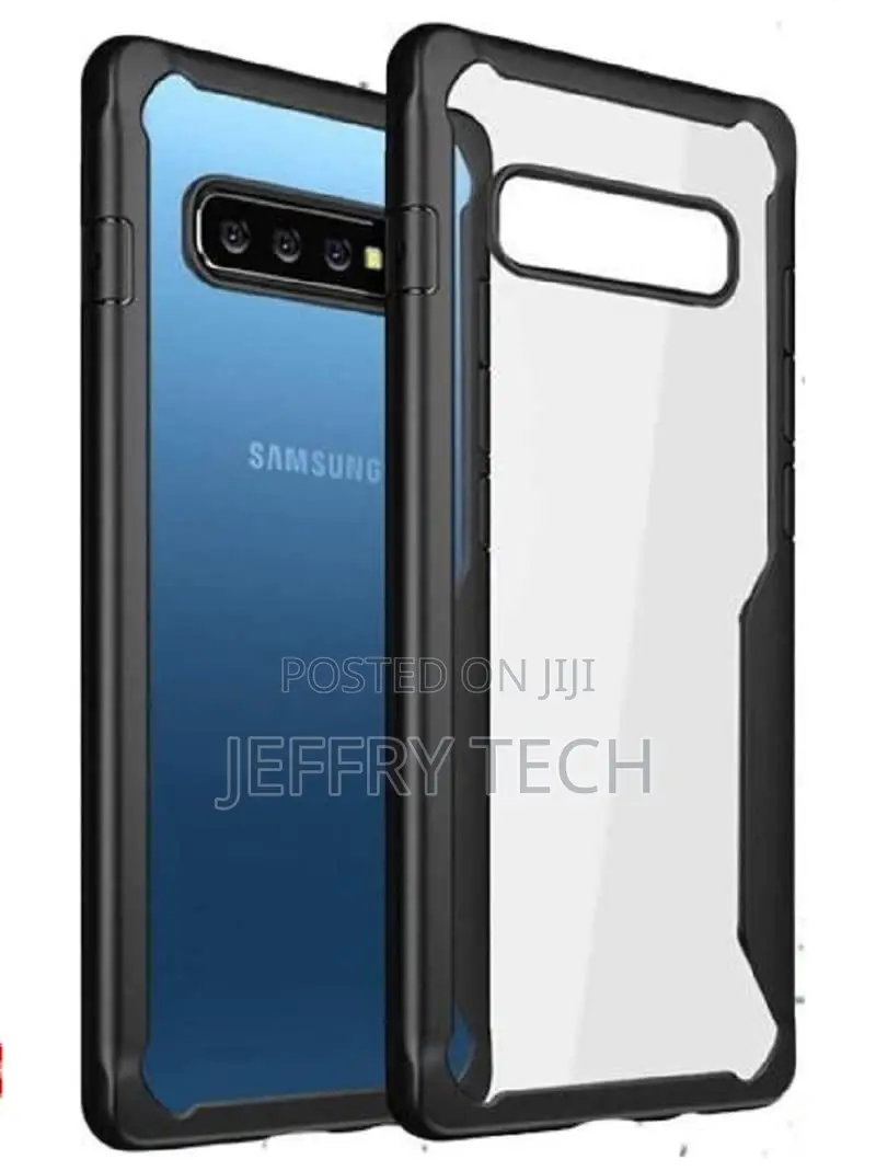 Shock Resistant Back Cover Case for Samsung Galaxy S10 Plus (B Black)