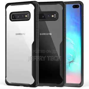 Shock Resistant Back Cover Case for Samsung Galaxy S10 Plus (B Black)