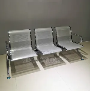 Silver Unpadded Office Waiting Chair