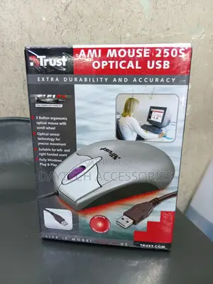 This Is a Trust Ami Mouse 250s 3-Button Ergonomic Optical Mouse.