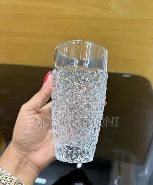6pcs Premium Modern Textured Clear Water / Juice Glasses
