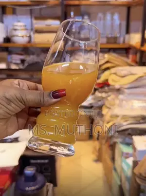 6 PCS Clear, Ribbed Caterpillar-Shaped Glass Cup