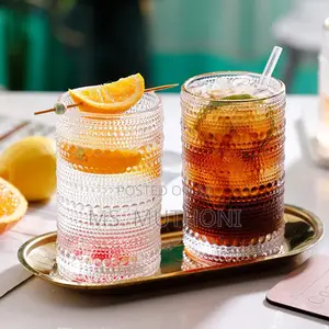 6 PCS Vintage Aesthetic Eternelovery Hobnail Highball Glass Set