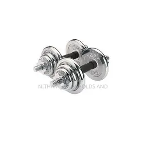 10 Kg Adjustable Chrome Dumbbells' Weight Training Sets for Workout