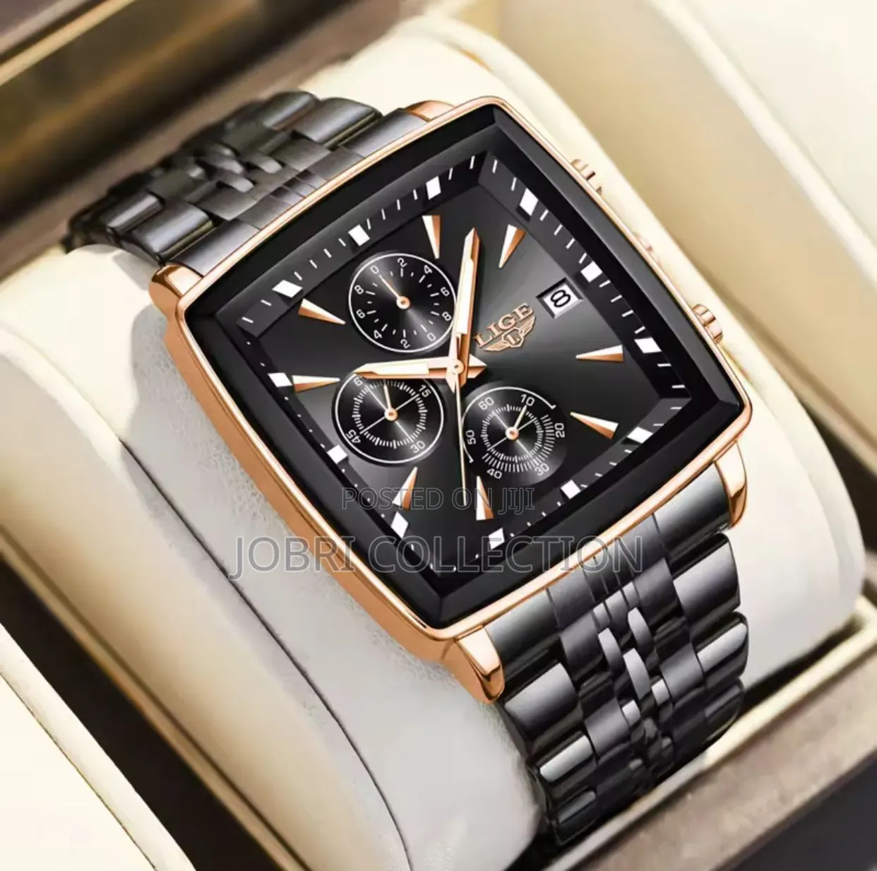 Black Lige Chronograph Gents Watch
