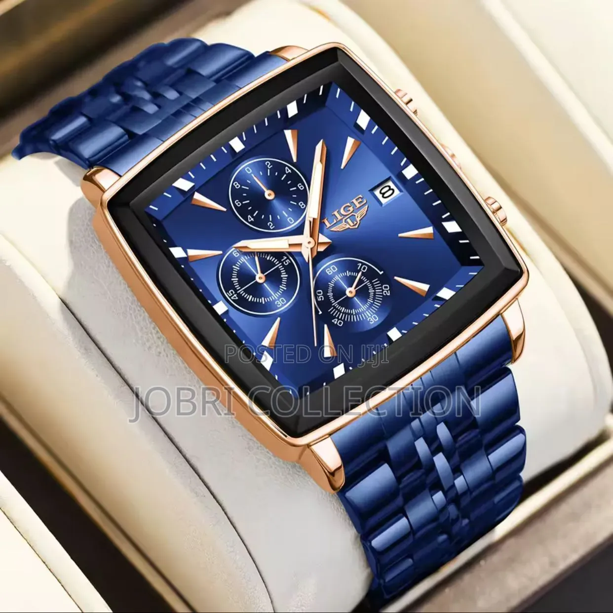 Blue Lige Square Face Chronograph Gents Watch