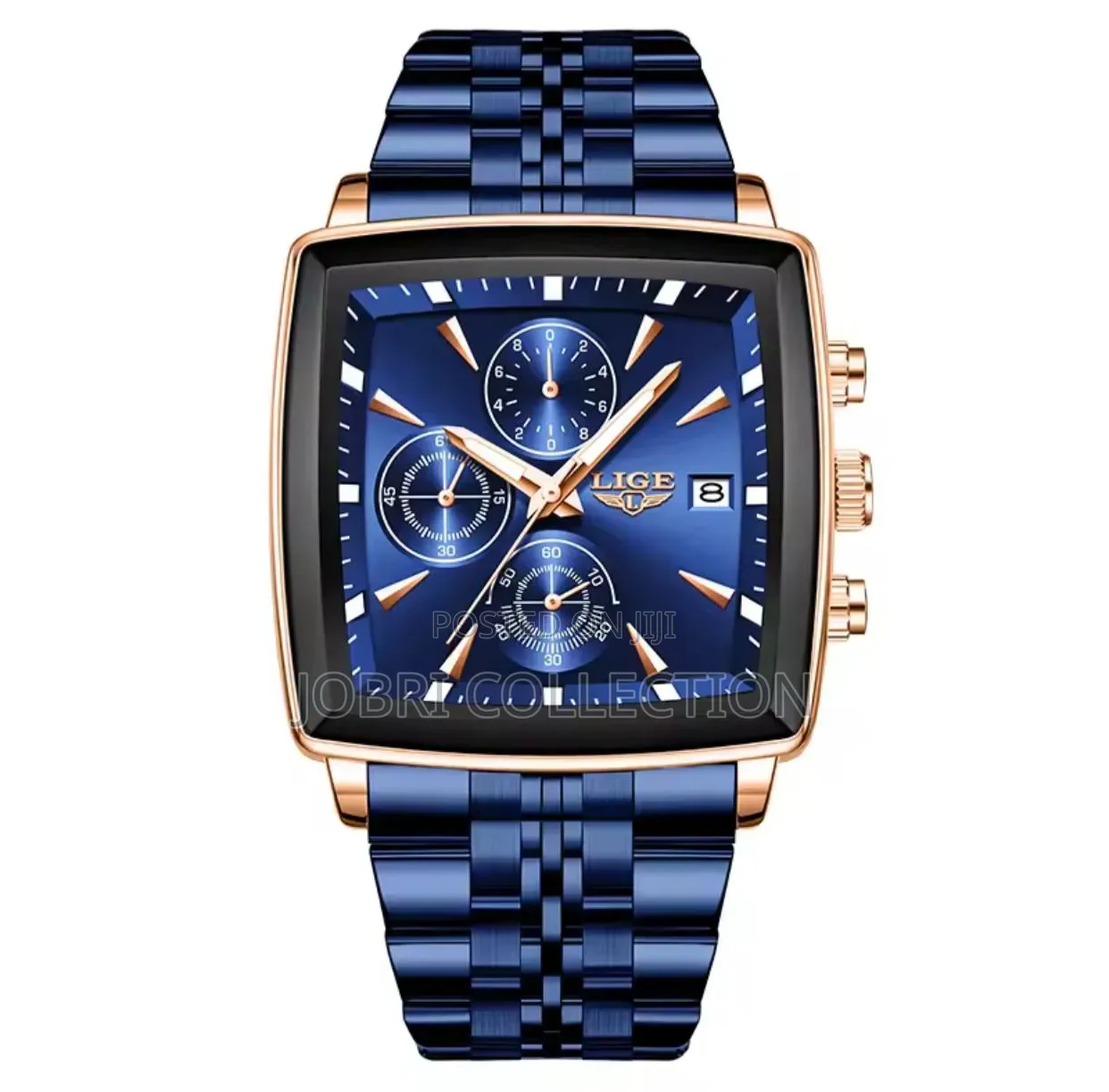 Blue Lige Square Face Chronograph Gents Watch