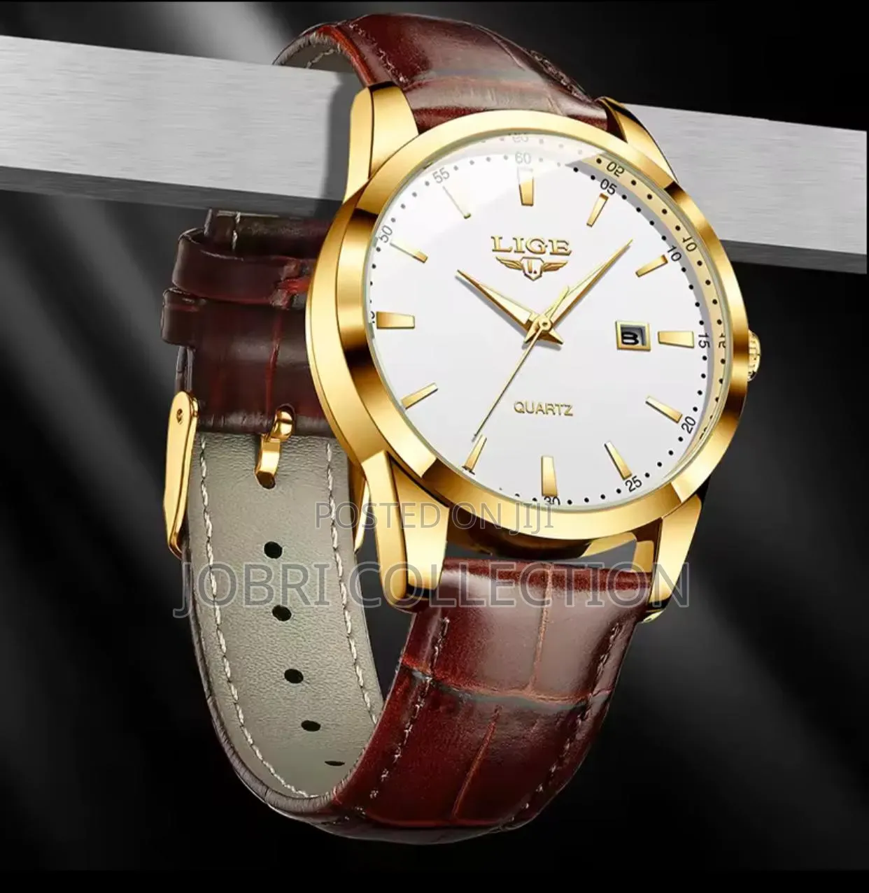 Lige Leather Straps Gents Watch