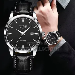 Lige Leather Straps Gents Watch