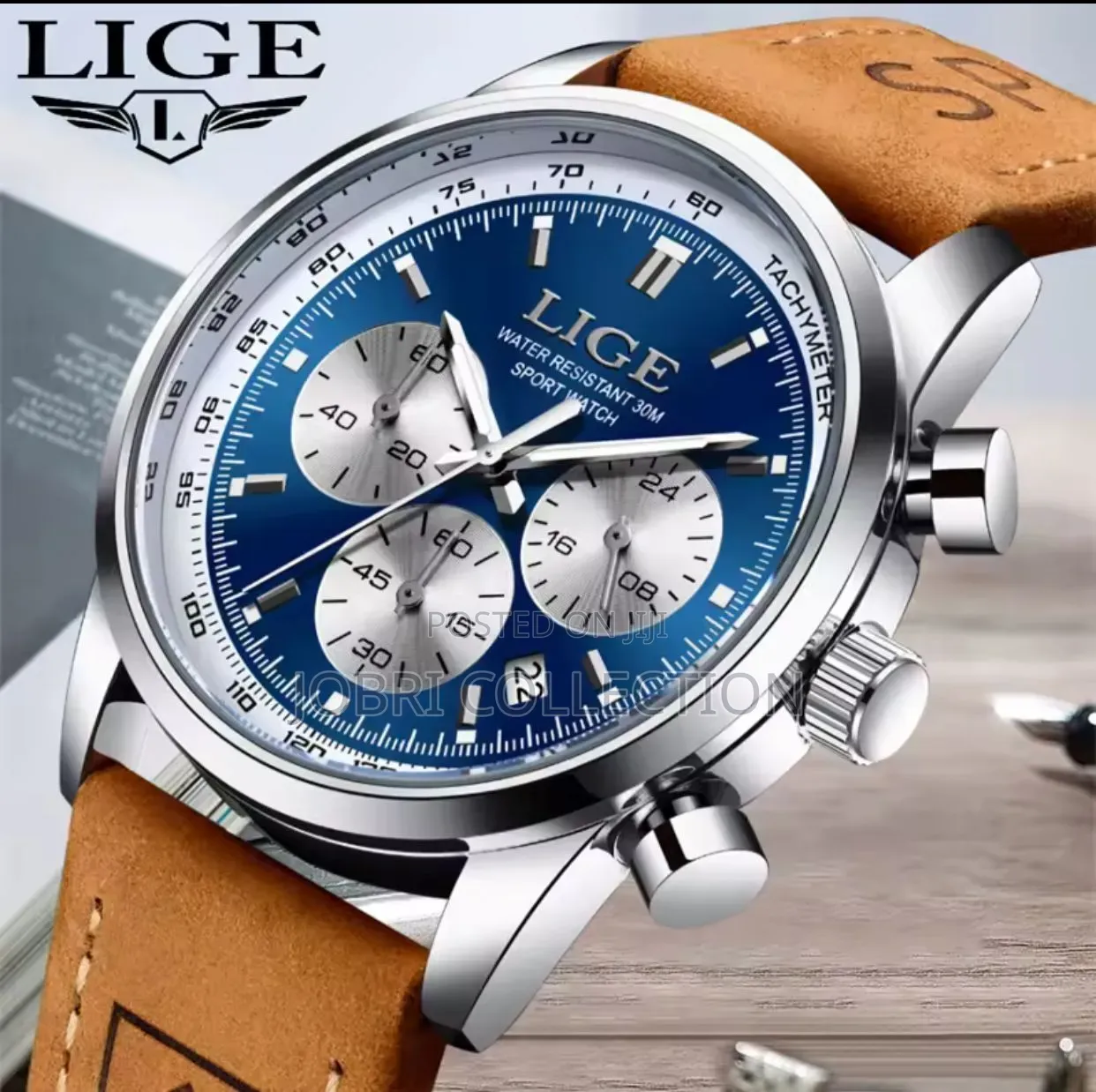 Brown Straps Lige Chronograph Gents Watch