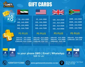 Playstation Network Gift Cards and Microsoft Xbox Gift Cards