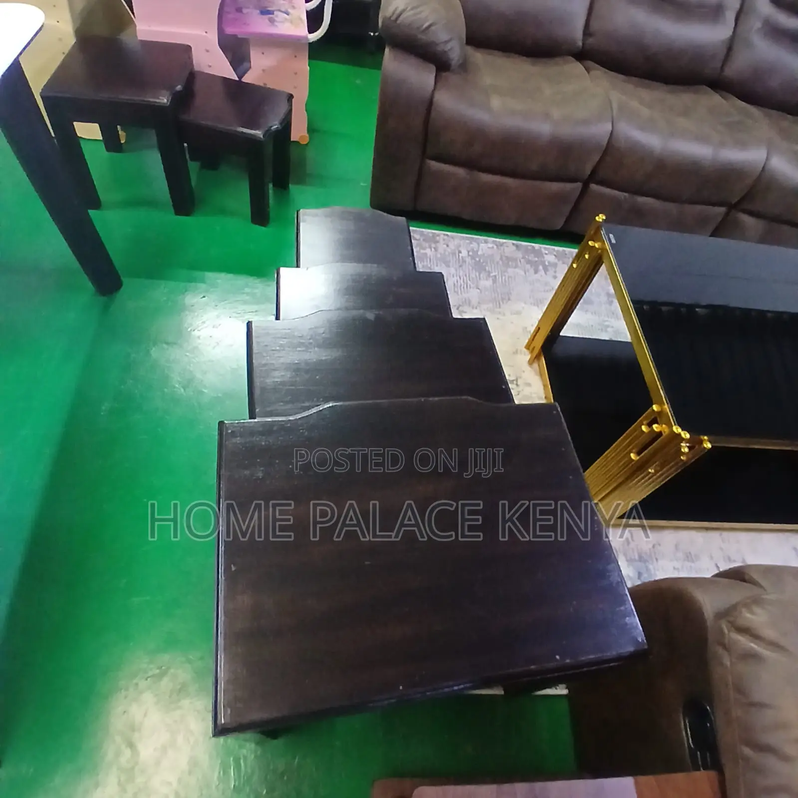 Nesting Tables: Dark Mahogany Different Size Coffee Stools