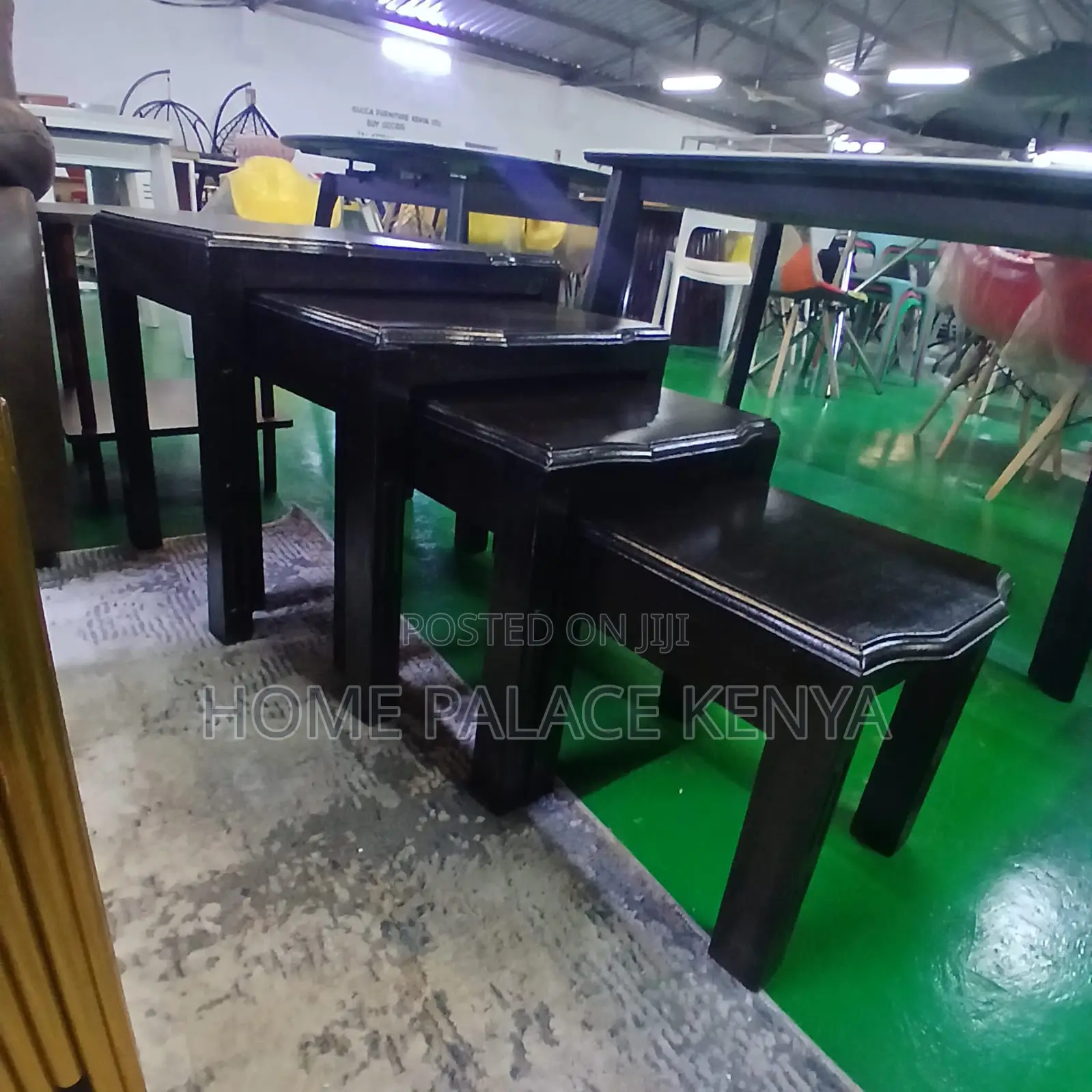 Nesting Tables: Dark Mahogany Different Size Coffee Stools