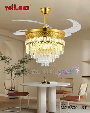 Crystal Chandelier With Fan