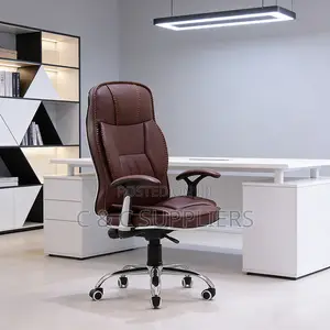 Brown Leather Generic Study Chair.