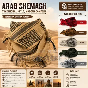 Arafat Scarf Shemagh Tactical Keffiyeh Head Wrap for Men Women