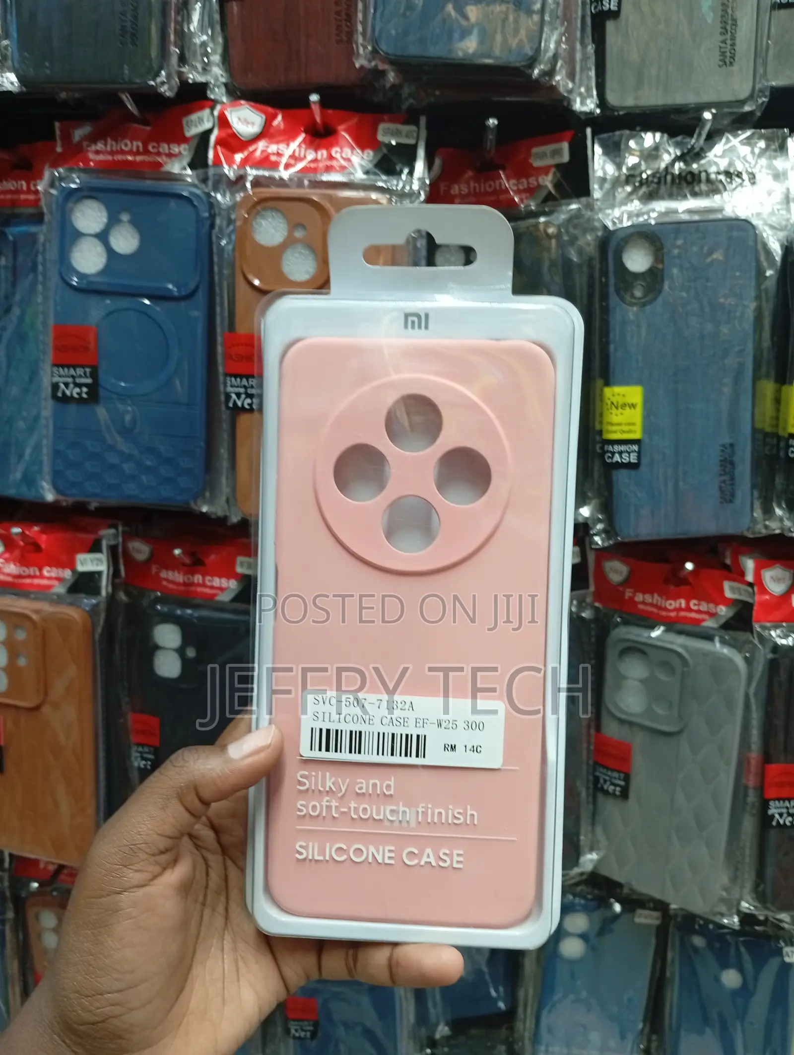Pink Xiaomi Redmi 14c Silicone Case With a Soft-Touch Matte Finish.